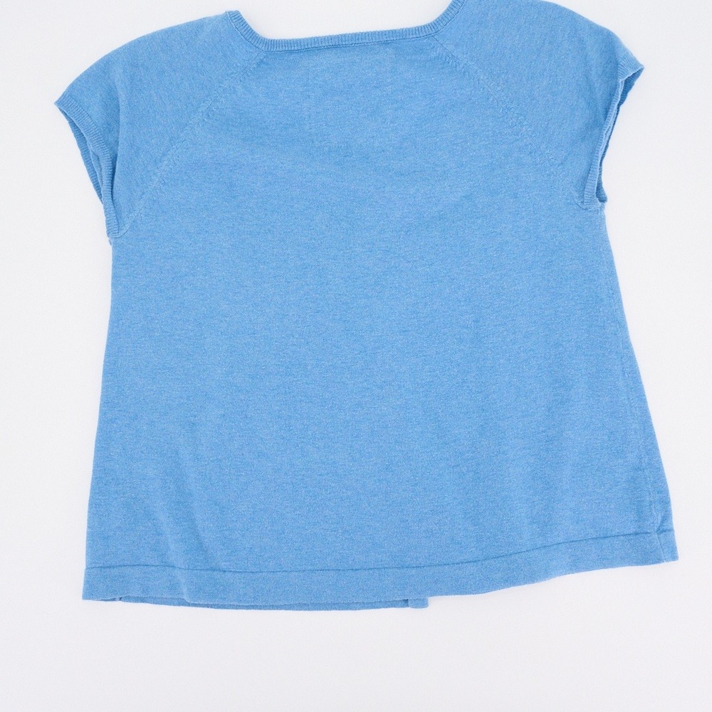 Mossimo Supply Co. Sky Blue Babydoll Top Pointelle Yoke Cap Sleeves - Picture 2 of 4